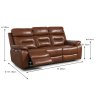 Bassano 3 Seater Electric Reclining Sofa Leather Tan Dimensions