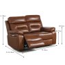 Bassano 2 Seater Electric Reclining Sofa Leather Tan Dimensions