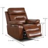 Bassano Electric Reclining Armchair Leather Tan Dimensions