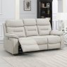 Bassano 3 Seater Electric Reclining Sofa Leather Light Grey Lifestyle