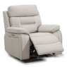 Bassano Electric Reclining Armchair Leather Light Grey