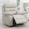 Bassano Electric Reclining Armchair Leather Light Grey Lifestyle