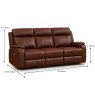 Formello 3 Seater Electric Reclining Sofa Leather Tan Dimensions