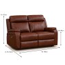 Formello 2 Seater Electric Reclining Sofa Leather Tan Dimensions