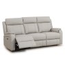 Formello 3 Seater Electric Reclining Sofa Leather Light Grey