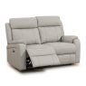 Formello 2 Seater Electric Reclining Sofa Leather Light Grey