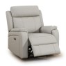 Formello Electric Reclining Armchair Leather Light Grey