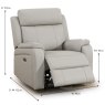 Formello Electric Reclining Armchair Leather Light Grey Dimensions