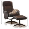 Casper Swivel Recliner Chair & Footstool Fabric Ocean Blue Dimensions