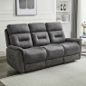 Francesco 3 Seater Electric Reclining Sofa Faux Suede Grey Lifestyle