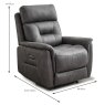 Francesco Electric Reclining Armchair Faux Suede Grey Dimensions