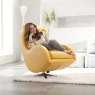 Fama Lenny Swivel & Rocking Armchair Ciervo Leather