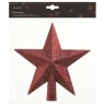 Shatterproof Christmas Tree Star With Glitter Oxblood 19cm Packaging