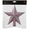 Shatterproof Christmas Tree Star With Glitter Vintage Pink 19cm