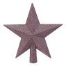 Shatterproof Christmas Tree Star With Glitter Vintage Pink 19cm 2