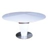 Alessandria Round Pedestal Dining Table White Gloss 1.5m