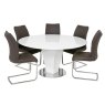 Alessandria Round Pedestal Dining Table White Gloss 1.5m