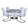 Alessandria 4-6 Person Round Dining Table + 4 Paderna Chairs