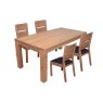Castillo Wild Oak 4-6 Person Dining Table & 4 Slatted Dining Chair c/w Fabric Seat Pad