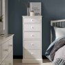 Julie 5 Drawer Tallboy White