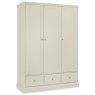 Julie 3 Door Wardrobe With 3 Storage Drawers Grey