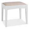 Lipari Bedroom Stool White With Upholstered Seat Pad