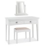 Lipari Bedroom Stool White With Upholstered Seat Pad