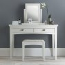 Lipari Bedroom Stool White With Upholstered Seat Pad