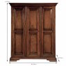 Normandie 3 Door Wardrobe Mahogany Dimensions