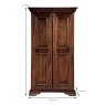 Normandie 2 Door Wardrobe Mahogany Dimensions