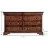 Normandie 4 + 4 Wide Chest Of Drawers Mahogany Dimensions