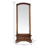 Normandie Cheval Mirror Mahogany Dimensions