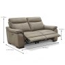 Vincenzo 2 Seater Electric Reclining Sofa With USB Charging Port Leather Category 20 Dimensions