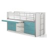 Vipack Bonny Mid Sleeper With Slide Out Desk Turquoise Front