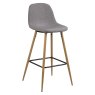 Wilma Bar Stool Fabric Light Grey