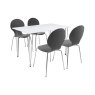 Lene 4 Person Rectangle Dining Table + 4 Grey Marcus Chairs