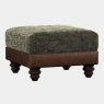 Constable Small Square Footstool Galveston Bark Leather Only & Fabric 4 Coco Olive Only