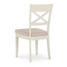Freeport X Back Dining Chair With Ivory Faux Leather Seat Pad