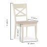 Freeport X Back Dining Chair With Ivory Faux Leather Seat Pad