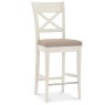 Freeport X Back Bar Stool With Grey Faux Leather Seat Pad