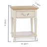 Freeport 1 Drawer Lamp Table Pale Oak & Antique White