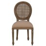 Georgia Rattan Back Dining Chair With Beige Fabric Seat Pad Rustic Brown