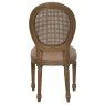 Georgia Rattan Back Dining Chair With Beige Fabric Seat Pad Rustic Brown Back