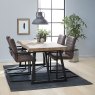 Daintree 6 Person Oak Effect Dining Table + 4 Suffolk Dining Chairs Grey Faux Leather