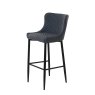 Quebec High Bar Stool Faux Leather Grey