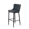 Quebec Low Counter Stool Faux Leather Grey