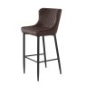 Quebec Low Counter Stool Faux Leather Brown