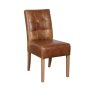 Colin Dining Chair Faux Leather Brown Angled