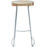 Re-Engineered Tractor Seat Bar Stool Oak Front View