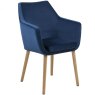 Nora Carver Dining Chair Fabric Dark Blue